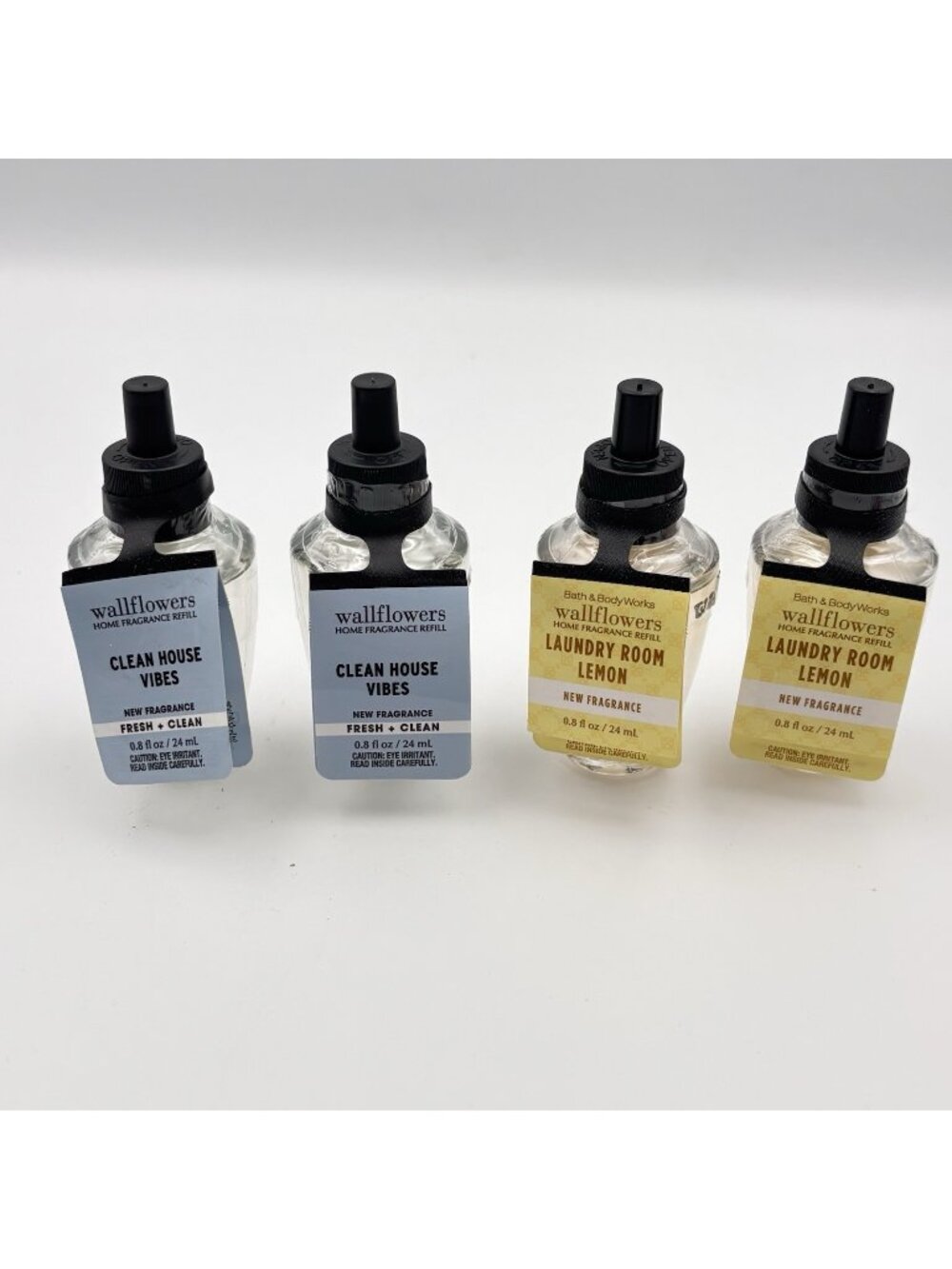 Bath & Body Works Wallflower Mixed Clean Scents Refills 4 Pack Laundry Lemon